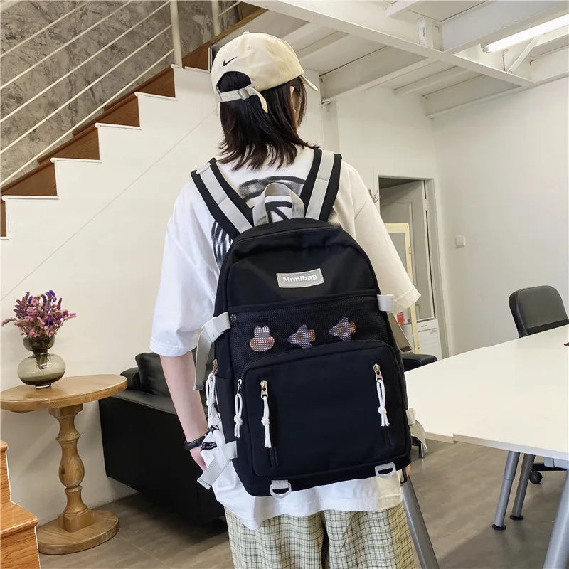Waterproof Nylon Women Backpack Female Schoolbag College