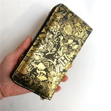 Golden Long Wallet Zipper PU Wallets Purse Clutch Bag