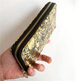 Golden Long Wallet Zipper PU Wallets Purse Clutch Bag