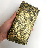 Golden Long Wallet Zipper PU Wallets Purse Clutch Bag