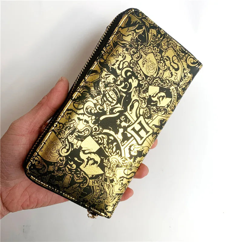 Golden Long Wallet Zipper PU Wallets Purse Clutch Bag