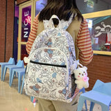 Graffiti Bear Backpack Waterproof Women Book Boy Bags Female Laptop Nylon