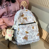 Graffiti Bear Backpack Waterproof Women Book Boy Bags Female Laptop Nylon