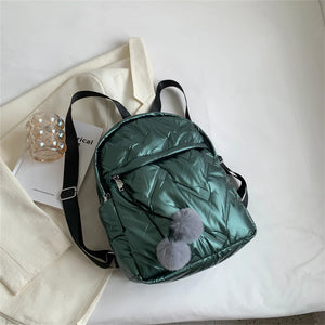 Hairball Female Quilted Padded Backpack Waterproof Down Fabric Backpack