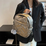 Hairball Female Quilted Padded Backpack Waterproof Down Fabric Backpack