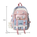 Harajuku Women Backpack Multi-Pocket Nylon Students School Bag
