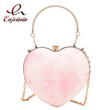Heart Shaped Women Purses Party Clutch Wedding Evening Bag Chain Shoulder Bag