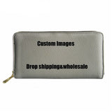 Horse Print Leather Wallet Women Long Zipper Wallets Coin Purse Pouch