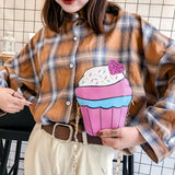 Ice Cream Sequin Cartoon Print Chain Purse Crossbody Shoulder Bag