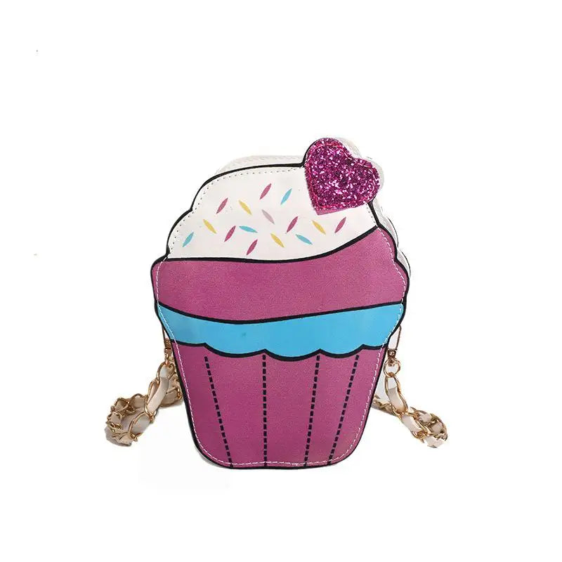 Ice Cream Sequin Cartoon Print Chain Purse Crossbody Shoulder Bag