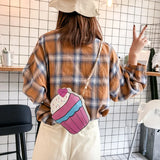 Ice Cream Sequin Cartoon Print Chain Purse Crossbody Shoulder Bag