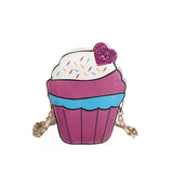 Ice Cream Sequin Cartoon Print Chain Purse Crossbody Shoulder Bag