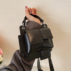 Ins Solid Woven Shoulder Bags for Women Personalized Portable Versatile Handbag
