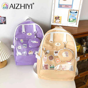 Japanese Preppy Style Ita Bag Backpack Transparent Travel School Bag