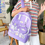 Japanese Preppy Style Ita Bag Backpack Transparent Travel School Bag