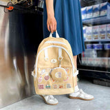 Japanese Transparent Ita Bag Backpack Preppy Style Funny School Bag