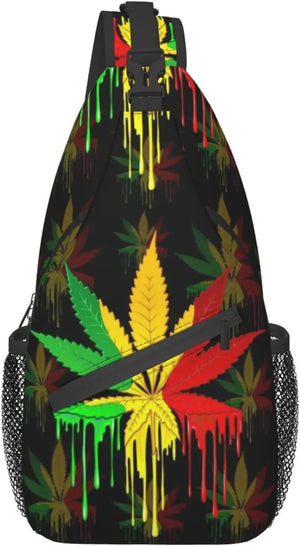 Jamaica Flag Sling Bag Crossbody Chest Daypack Casual Backpack