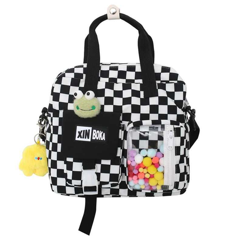 Japanese Plaid Shoulder Backpack Large Capacity Student Girl Travel Schoolbag