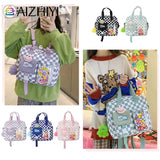 Japanese Plaid Shoulder Backpack Large Capacity Student Girl Travel Schoolbag
