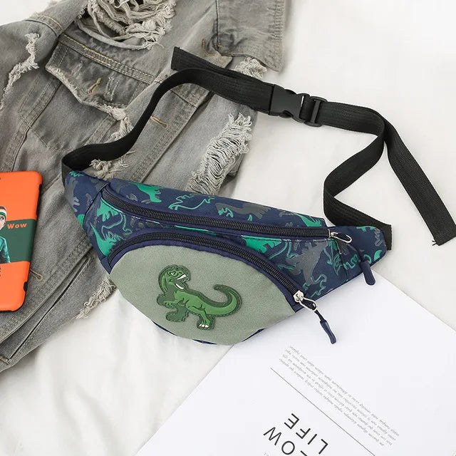 Kid Waist Bag For Girl Boy Fanny Pack Anime Dinosaur Chest Bag