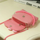 Girls Flower Cross-body Bag Beaded Tote Handbag Gift