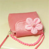 Girls Flower Cross-body Bag Beaded Tote Handbag Gift