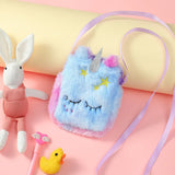 Plush Unicorn Messenger Bag for Girls