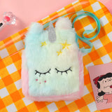 Plush Unicorn Messenger Bag for Girls