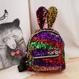 Kids Mini Backpack Purse Rabbit Ear School Bags for Baby Girls Sequins Backpacks