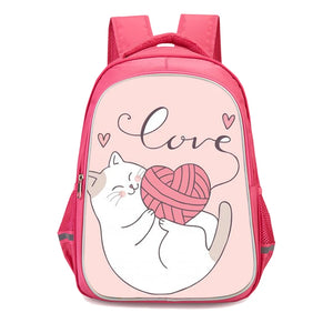 Kids Schoolbags Waterproof Large Capacity Love Of Cat Print Children School Back