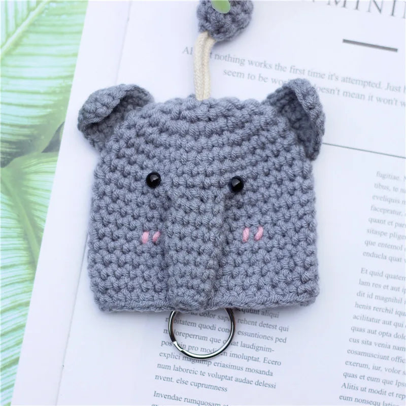 Cute Animal Key Wallet Key Ring Holder - Panda Rabbit Girl Women Pull Type