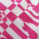 Plaid Flower Knitting Tote Bag for Women Girls