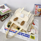 Large Capacity Canvas Shoulder Bag Harajuku Schoolbag Tote Bag