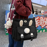 Large Capacity Canvas Shoulder Bag Harajuku Schoolbag Tote Bag