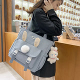 Large Capacity Canvas Shoulder Bag Harajuku Schoolbag Tote Bag