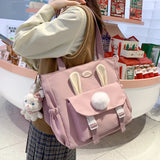 Large Capacity Canvas Shoulder Bag Harajuku Schoolbag Tote Bag