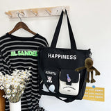 Large Capacity Nylon Patchwork Tote Bag for Girls