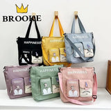 Large Capacity Patchwork Tote Bag for Teenage Girls