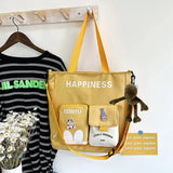 Large Capacity Nylon Patchwork Tote Bag for Girls