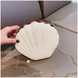 Small Shell Shoulder Bag Laser Sequins Chain Crossbody Purse