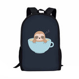 Lazy Sloth Print School Bags for Girls