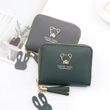 Leather Women Wallets Short Wallet Student Coin Purse Card Holder