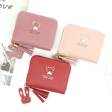 Leather Women Wallets Short Wallet Student Coin Purse Card Holder