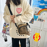 Leopard Canvas Bag Messenger Wave Style Shoulder Bag