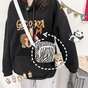 Leopard Canvas Bag Messenger Wave Style Shoulder Bag