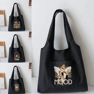 Leopard Print Vest Bag Women's Shoulder Canvas Tote Casual Shopper Shopping Bag