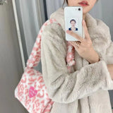 Leopard Print Furry Shoulder Crossbody Bag