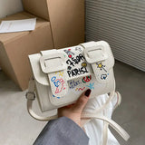 Cartoon Printed Small Square Cross-body Bag for Women