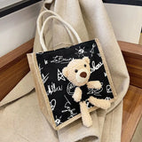 Little Bear Female Canvas Bag Versatile And Fashionable Canvas Bag For Women