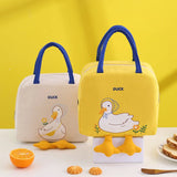 Yellow Duck Insulated Lunch Bag Portable Canvas Thermal Picnic Cooler Women